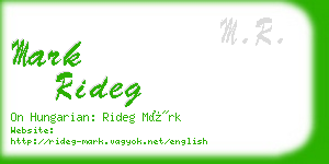 mark rideg business card